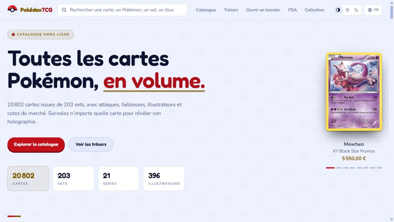 Capture de PokédexTCG