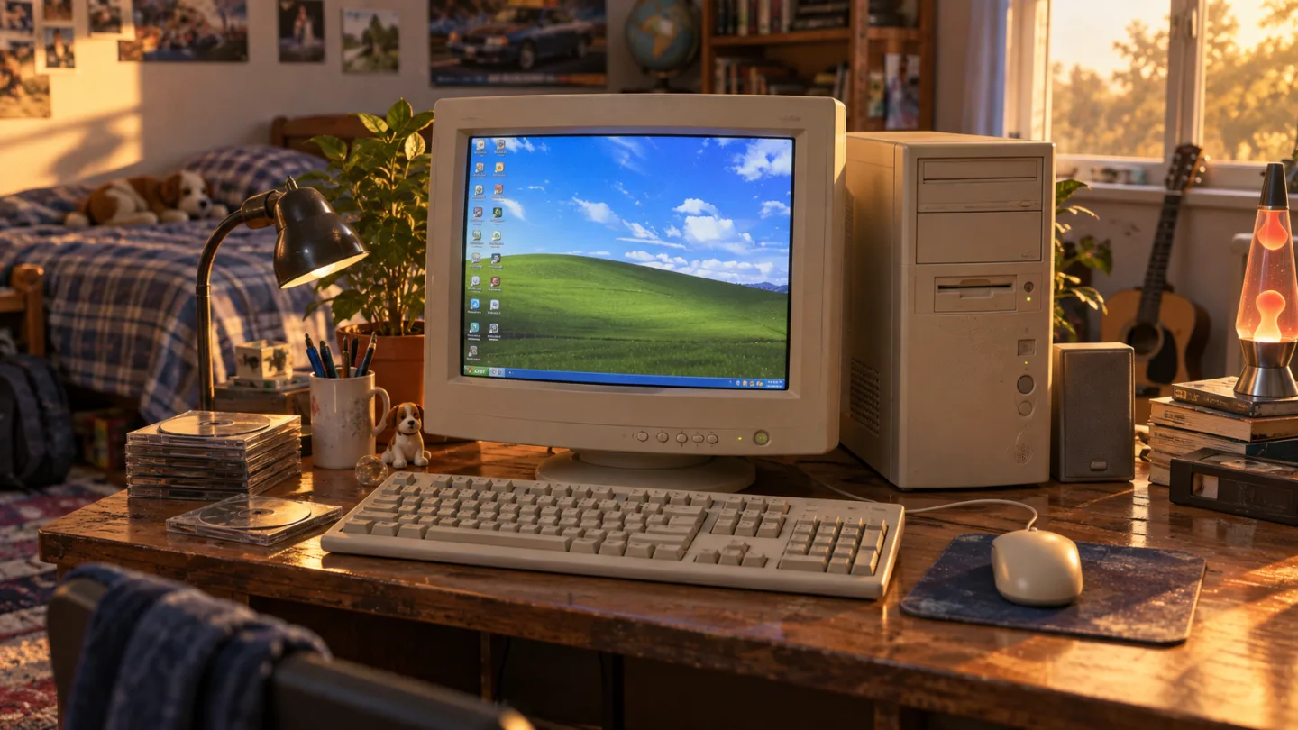 Illustration : Un véritable PC Windows XP dans votre chambre
